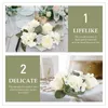 Decorative Flowers 2 Pcs Artificial Candlestick Garland Wedding Decor Wreaths Decorate Rings Plastic Fake Table