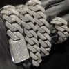 18mm Three Row Diamond Exploded Mayami Cuban Chain for Men and Women 925silver Full Set Moissanite Cuban Chain Necklace Bracelet