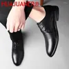 Casual Shoes Men Dress Italian Full Grain Cow Genuine Leather Oxfords Classic Luxe High Quality Design Wedding Male