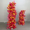 Dekorativa blommor Bröllopsblommor Archrangemang Artificiellt för dekoration Födelsedagsdekor High End Row Bakgrund