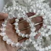 Figurine decorative di alta qualità Selenite naturale Bracciale bianco rotonde perle rotonde cristalli di pietra curativa di pietra di gioielli Gift 1pcs 1pcs