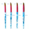 Stylos ongles art stylo acrylique sculpter stylos gel polonais pince kolinsky bleu mer vague de vison de vison rond manucure crayon crayon outils