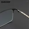 نظارات شمسية إطارات Eleccion Glasse Men Titanium Square Optical Prescription Eyeglass Semi Rim Eyewear ZT27061