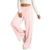 Women's Pants Women Cotton Oversized Wide Leg Lightweight Sweatpants Elastic Drawstring Straight With Pockets