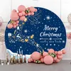 Décoration de fête Round Merry Christmas Santa Claus Custom Fond Babyshower Children's Birthday Mur Mur Couverture Festa