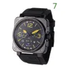 Bell and Ross 2023 Новые мужские наручные часы Quartz Watch Bell Brown Кожаный черный резиновый ремешок Ross 6 Hames Watch