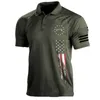 Journée d'indépendance des hommes 1776 Drapeau des États-Unis imprimé Patriotique 3D T-shirt Polo à manches courtes
