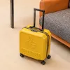 Luggage 18 inch carryon luggage female small lightweight trolley suitcase fashion pull rod box boarding children's travel suitcase