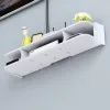 Routers New Living Room Wallmounted WIFI Router Shelf Creative TV SetTop Storage Box Double White Free Punching Storage Rack