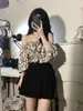 Kvinnors blusar Shpmishal Pure Desire Spring One Shoulder Bubble Sleeve Lace Shirt Top Fragmentered Bh Design Feeling Chiffon Shirts