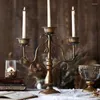 Candle Holders European Metal Holder Retro Burnt Craft Iron Vintage Candelero Dekoracja domu