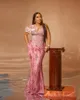 2024 Luxury Prom -klänningar för svarta kvinnor promdress för speciella tillfällen Kvällsklänningar Elegant pärlspets Tassel Rhinestones dekorerade födelsedagsklänning AM735