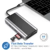 Stationer 14 i 1 USB C Hub 4K HD Trådlös laddare Multiportadapter med PD Typec Docking Station VGA RJ45 TF SD -kortläsare för MacBook