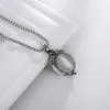 Подвесные ожерелья Творчество винтажное серебряное цвет овальный подвесной ожерелье для женщин для женщин парфюм -бокс -вечеринка подарки на день рождения подарки Y240420