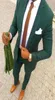 Hunter Green Wedding Men Suits 2018 Twoom Tuxedos Tuxedos Notched Trim Fit Men Party Cost Plus taille Groomsmen Suit2020189