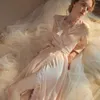Lounge de sommeil pour femmes mince robe Robe Bridesmaid Wedding Long Sexy Backless Robe Bathrobe de lingerie en soie