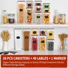 Storage Bottles Airtight Food Containers For Kitchen Organization 36 Pcs Plastic Canisters With Lids Labels & Marker Pant Pan