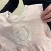 Ensembles de vêtements pour bébés filles broderie en dentelle T-shirts floraux Pantalon 2pcs d'été enfants vêtements