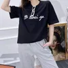 Designer Ladies Summer cotton T-shirt Hand-painted cursive lettering print Fashion trend cotton short sleeve T-shirt High quality ladies luxury couple T-shirt top