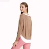 DESGINER ALS YOGA ALOE TOP HIME KLEID KURZE Frau Hoodie Damen Herbst und Winteranzug loser schlanker Sport langen Longsleeved T -Shirt Schnelldrinierte atmungsaktive Fitnes