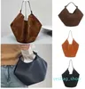 Bolsa de designer de bolsa Khaite Mulheres camurça toute grandes bolsas maxi Anexe