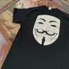 Kadın Tişörtleri Amerikan Retro High Street Kısa Kollu V Vendetta Baskı T-Shirt Yuvarlak Boyun Yaz Büyük Boy Yarı Gevşek