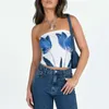 Zbiorniki damskie Camis Xingqing Summer Tube Top Women Y2K Estetyczne odzież Floral Print Off ramy bez ramiączek Bandeau 2000s Strtwear Y240420