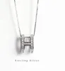 S925 Sterling Silver Letter H Pendant Temperament ClaVicle Chain Halsband Kvinnlig klavikelhalsband Enkel Student Fashion Jewelry9692085