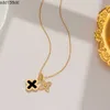 Steel Clover Necklace for Women White Black Luxury Designer Jewelry Elegant 4 Leaf Love Whale Sailormoon Pendant Necklaces Wholesale