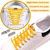 Shoe Parts No Tie Laces Spandex Elastic Sneakers Shoelaces Lazy For Kids Adult Quick Metal Lock Shoelace Fit 99% Shoes