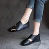 Повседневная обувь Birkuir Retro Hollow Out Women Sandals 2024 Низкая каблука летние подлинные кожа