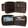 Wallets Leather Man Wallet With Zipper RFID MultiFunction Male Bag Big Capacity Flap ID Window Zip Coin Pocket