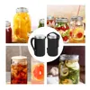 Storage Bottles Blackout Sleeves For Mason Jars 2PCS Foldable Elastic Bags Portable With Handle Black Bottle Sleeve