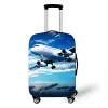 Tillbehör Flygplan Print Bagage Cover Accessories Elastic resväska täcker flygningen för resor med antidust vagnar skyddsskydd