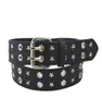 Women Punk Rock Star PU Belts Double Row Pin Design Gothic Wide Cintura rivestimento giù DECORAZIONE 10CM6131612