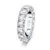 100% real 925 Sterling Silber Emerald Schnitt erzeugt Moissanit Diamond Engagement Eheringe Frauen Fein Schmuck Ring Cluster243y