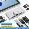 Hubs 7in1 Hub Multi Splitter Adapter TypeC HDMIcompatible USB3.0 RJ45 SD USB Hub Expander for Surface Pro 8 9 X