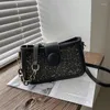 Schoudertassen mode lichtgevend voor vrouwen 2024 diamant pu lederen ontwerper handtassen kristal vrouwelijke crossbody tas