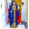 Etniska kläder Royal Blue Dubai Marockan Kaftan Wedding Dress Modern Georgette Handmade Party