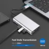 Stationer 14 i 1 USB C Hub 4K HD Trådlös laddare Multiportadapter med PD Typec Docking Station VGA RJ45 TF SD -kortläsare för MacBook