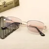 Fashion Gold Transition Reading Glasses Anti Blue Presbyopic Eyewear Pochromic Gray Glass Lenses Magnifier Computer Reader 240415