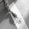 Chain Retro Hand Woven Metal Twisted Bracelet for Men Personality Charm Motorcycle Rock Punk Jewelry Gift Y240420