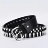 Ceintures fashion dames cuir punk ceinture creux rivet personnalité rock rock sauvage ajusté jeune tendance ceinture 2024