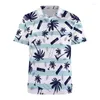 Koszulka z kreskówek na polo polo Polo dla mężczyzn Summer 3D Print Hawaiian Short Rleeves T-shirt guziki streetwearne Koszulki