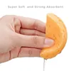 5pcs Round Soft Yellow Cosmetic Puff Makeup Pads Beauty Natural Wood Fiber Face Wash Cleansing Sponge Cosmetic Puff Pads