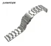 Jawoder Watch Band 18 20 22 24mm Men Pure Solid Solid Stainless Steels Steel Brushed Watch Strap Deplyquiment Buckle Bracelets251W7319403