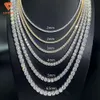 2023 Hiphop Fashion Jewelry Iced Out VVS Moissanite Sier Necklace Two Tone Baguette Diamonds Splice Tennis Chain for Men for Men