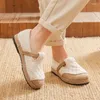 Casual Shoes Veowalk Vegan Handmade Women Embroidered Canvas Espadrilles Flats Japanese Style Ladies Comfortable Slip-on Loafers