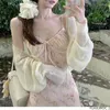 Casual Dresses Chic Cute Dress 2024 Summer Beach Holiday Women Japan Korea Style Girls Floral Sleeveless Feminine Vestidos