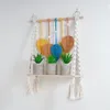 Home Wall Decoratie Handgeweven tapijtplak Boho Decor kleurrijke bladeren geweven wandorganisator groen vaaswand hangende decor 240409